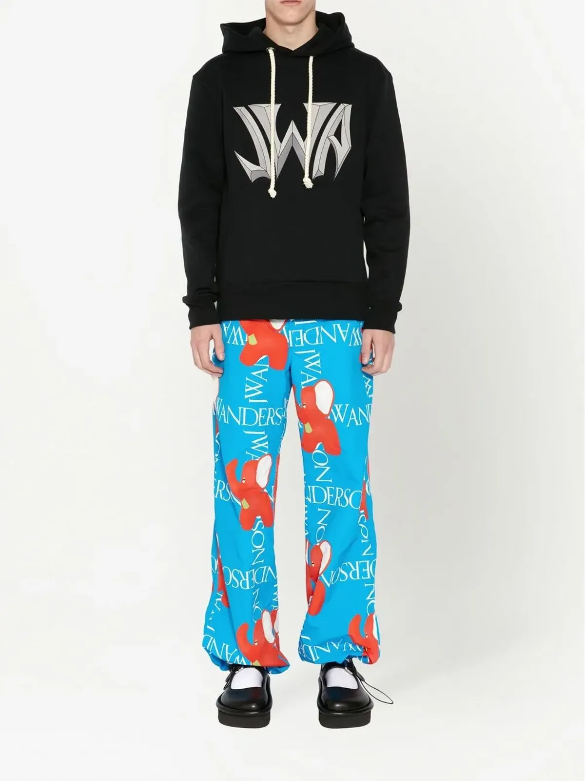 JW Anderson ロゴプリント・ワイドレッグパンツ - 画像3