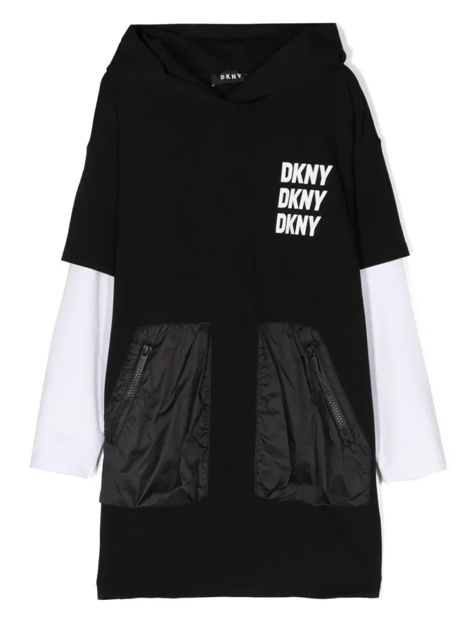 Dkny Kids Dkny Kids レイヤードフード付きセータードレスの商品画像