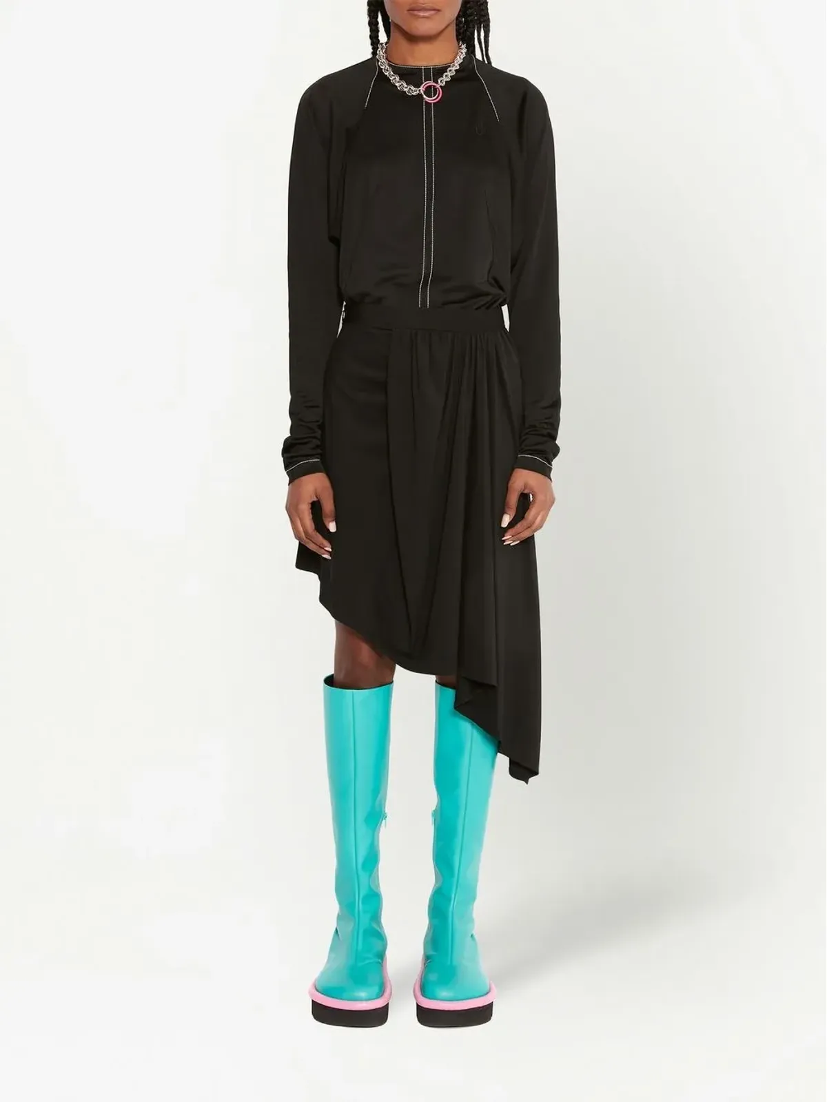JW Anderson アシンメトリックギャザー スカート - 画像2