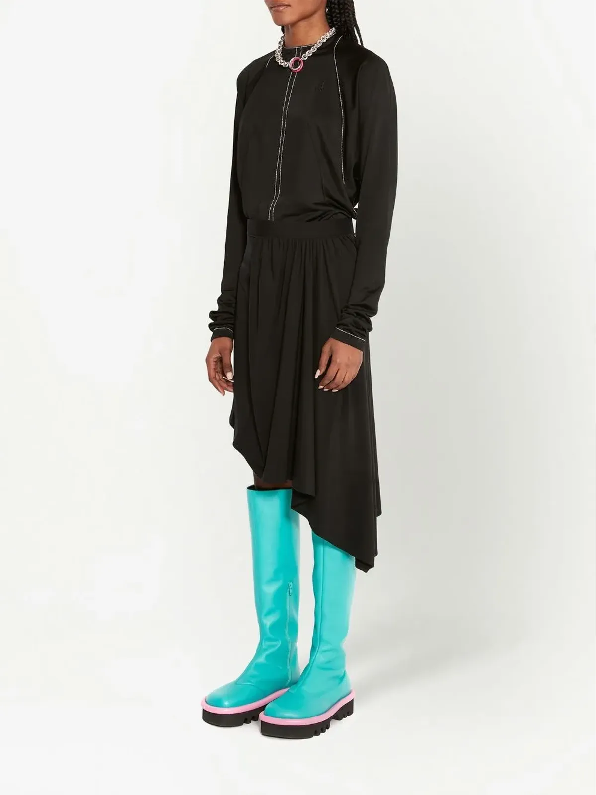 JW Anderson アシンメトリックギャザー スカート - 画像3