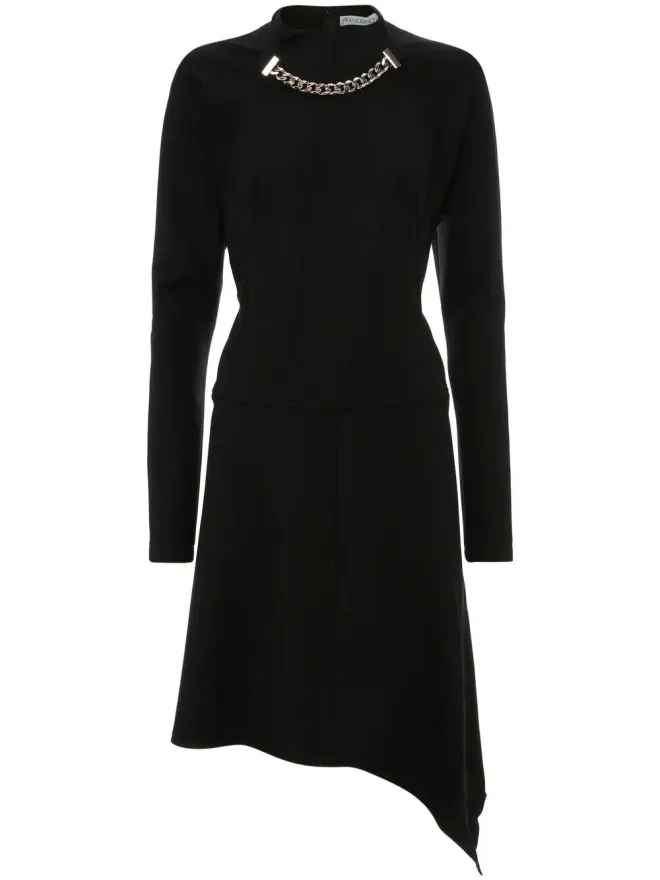 JW Anderson JW Anderson チェーンリンクディテール アシンメトリーヘム ミディドレスの商品画像