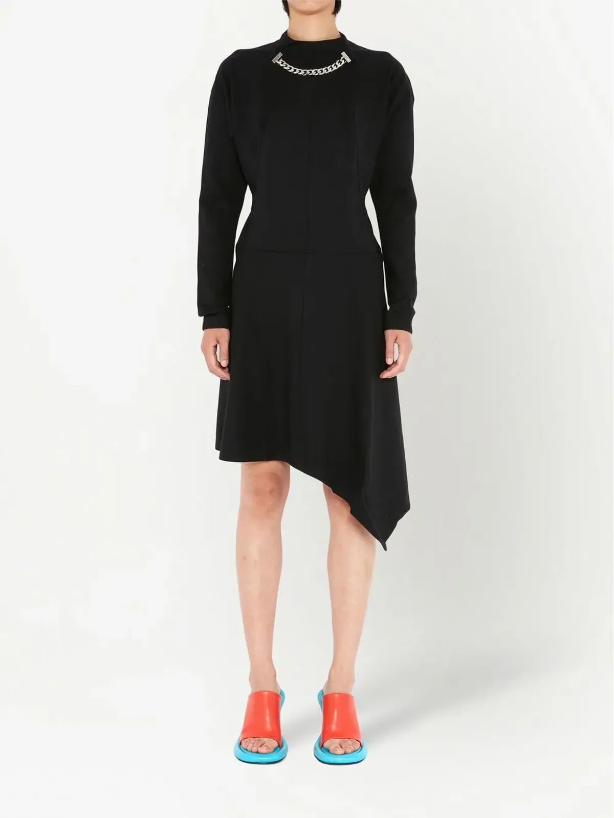 JW Anderson チェーンリンクディテール アシンメトリーヘム ミディドレス - 画像2