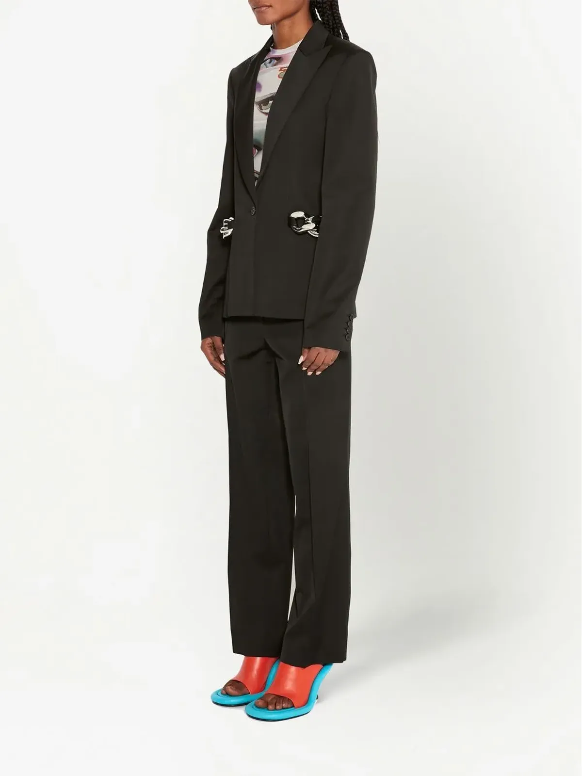 JW Anderson チェーンディテールのシングルブレストブレザー - 画像3
