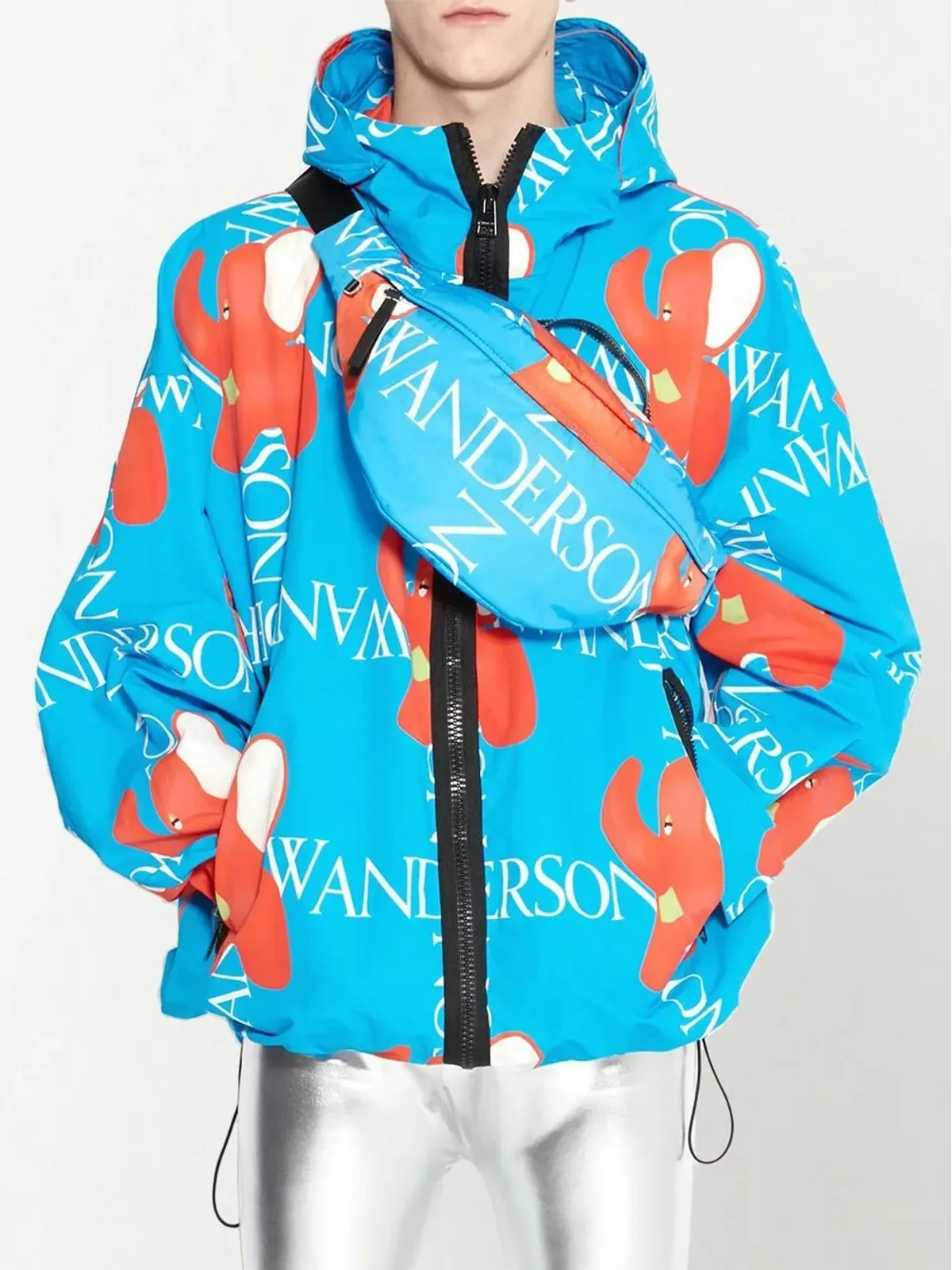 JW Anderson ロゴプリント フード付きジャケット - 画像5