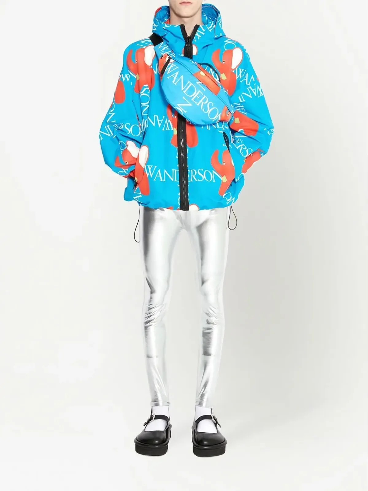 JW Anderson ロゴプリント フード付きジャケット - 画像2