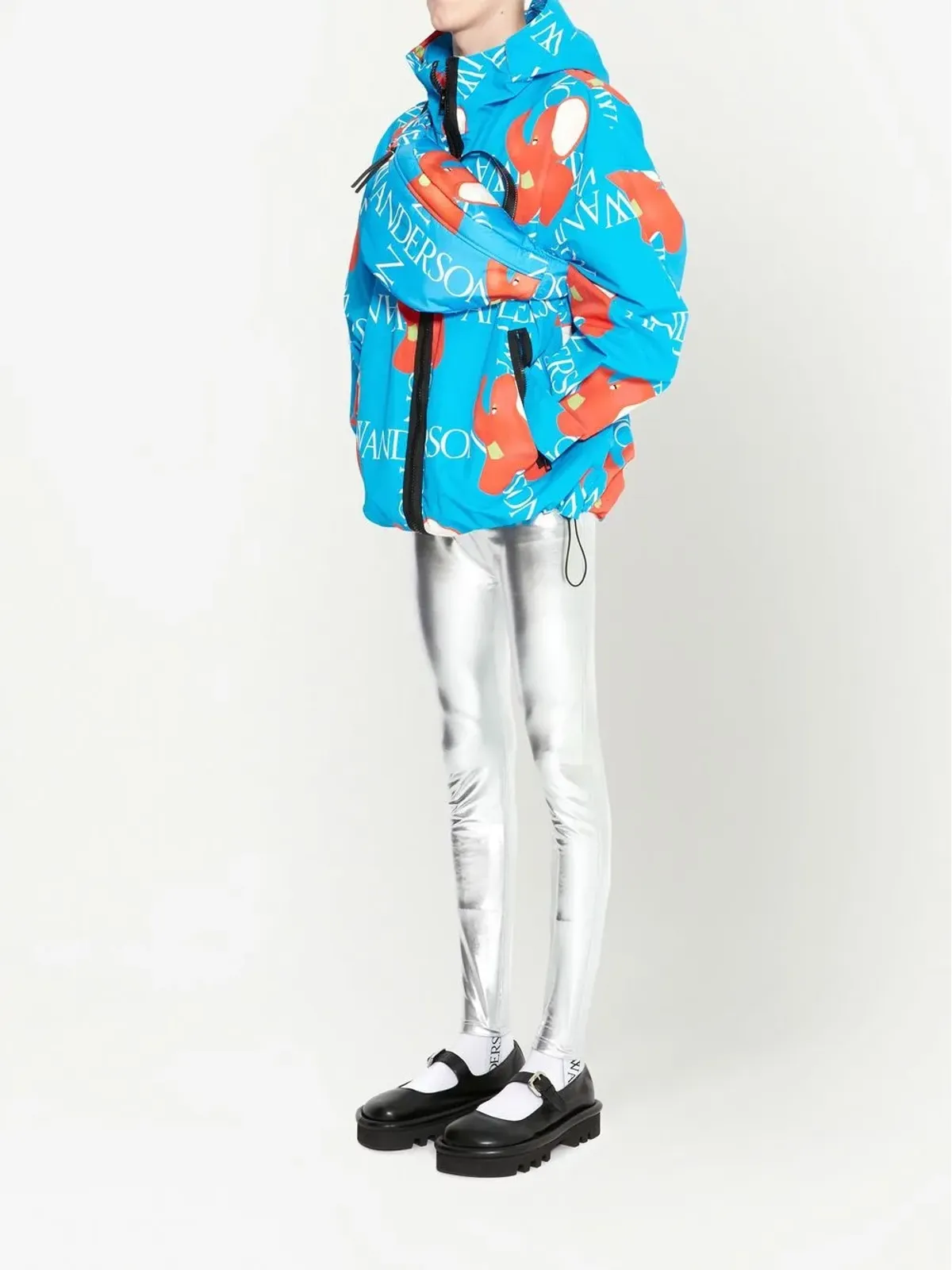 JW Anderson ロゴプリント フード付きジャケット - 画像3