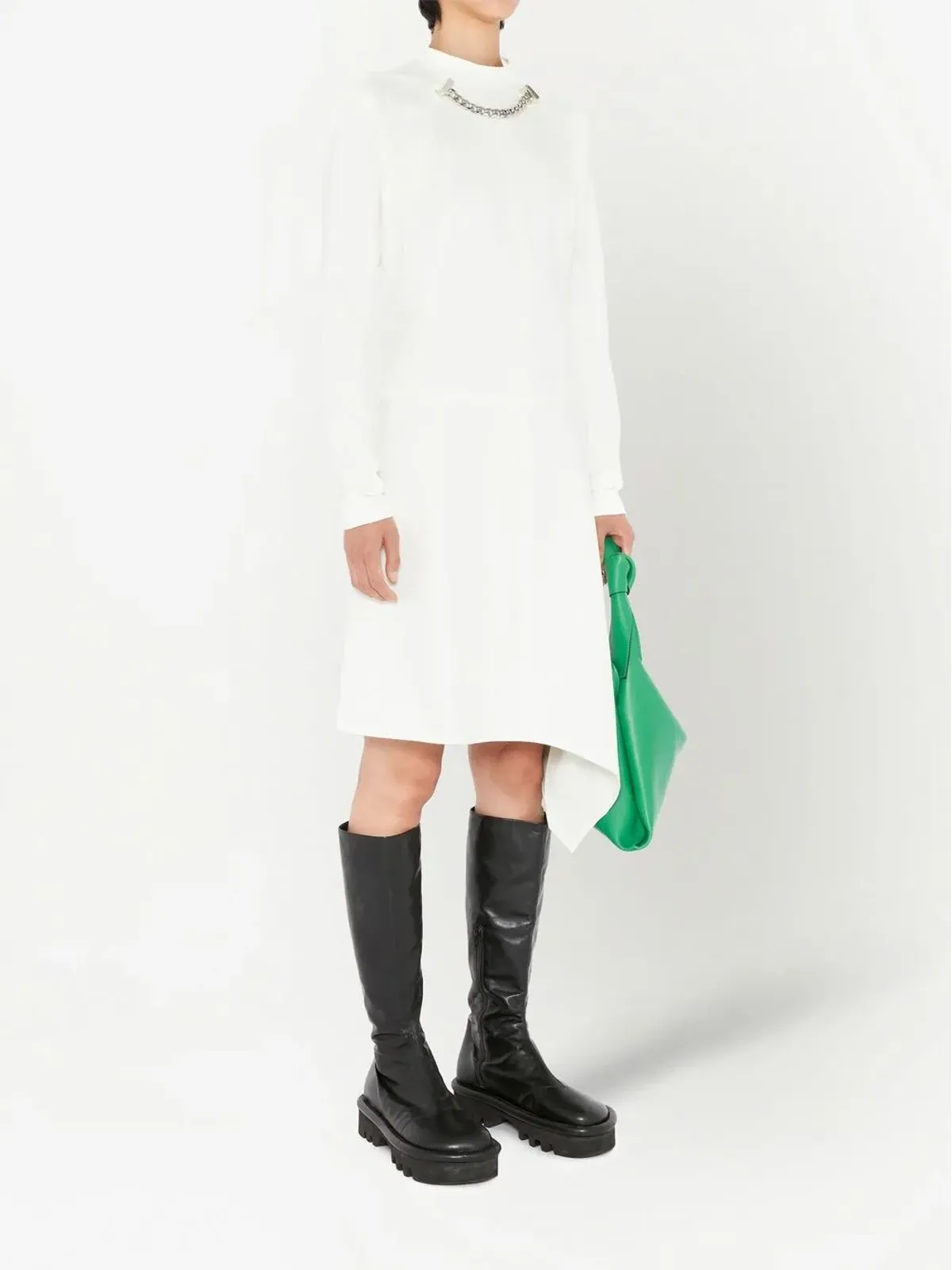 JW Anderson チェーンネック アシンメトリックヘム ドレス - 画像3