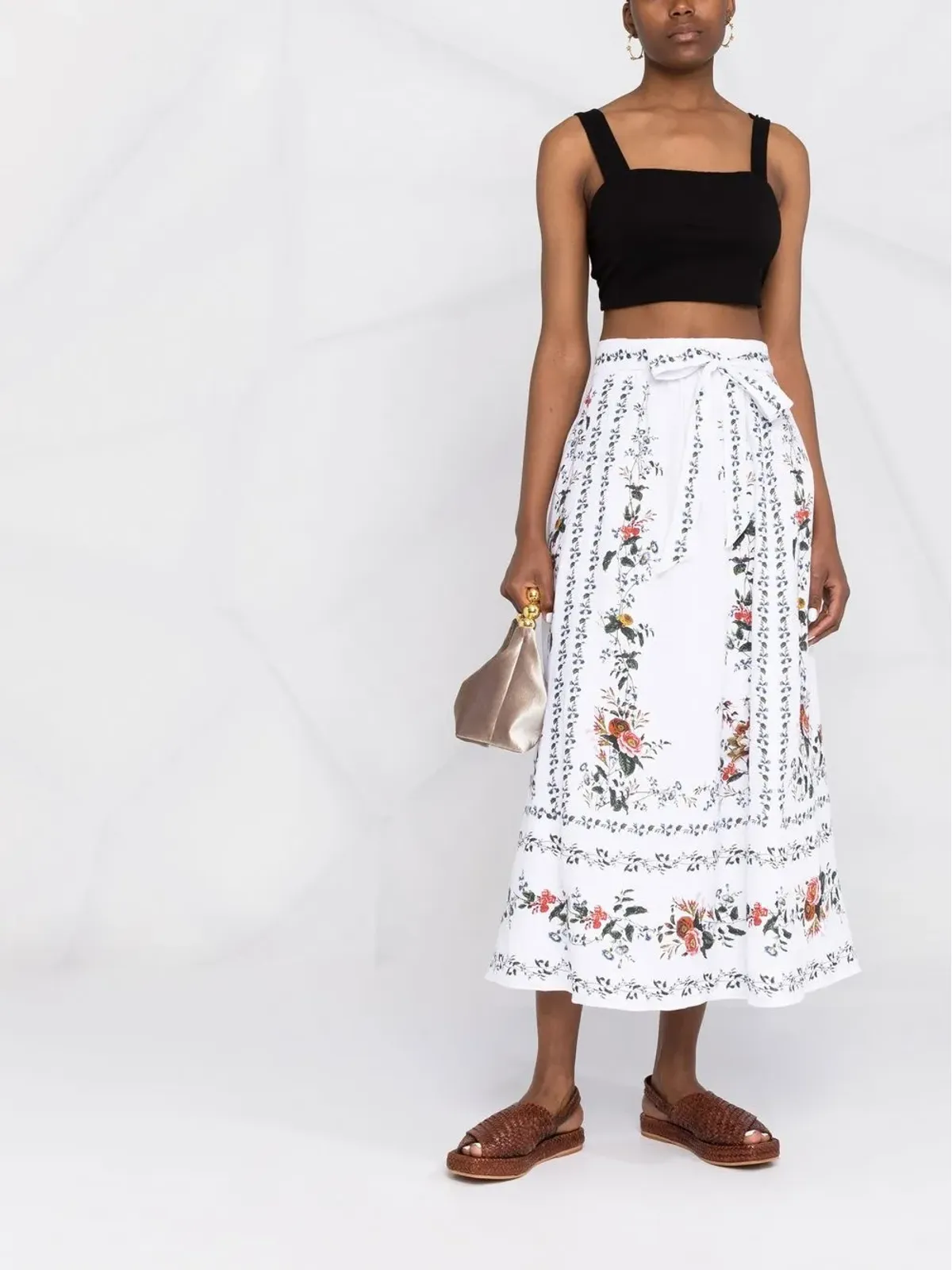 ERDEM ベルナデット リネン ミディスカート - 画像2