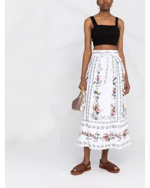 ERDEM ベルナデット リネン ミディスカート - サムネイル2