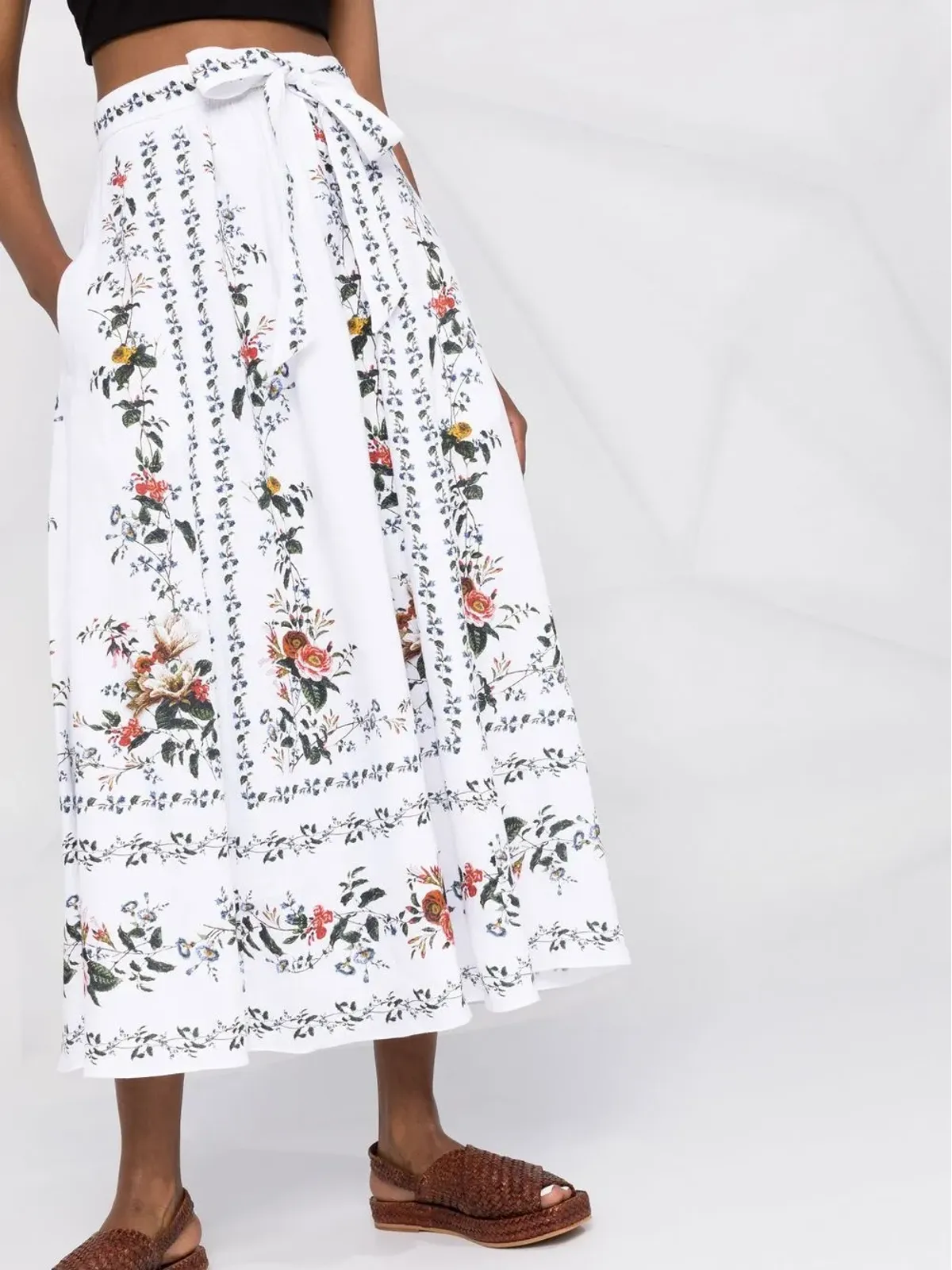 ERDEM ベルナデット リネン ミディスカート - 画像3