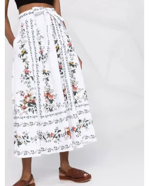 ERDEM ベルナデット リネン ミディスカート - サムネイル3