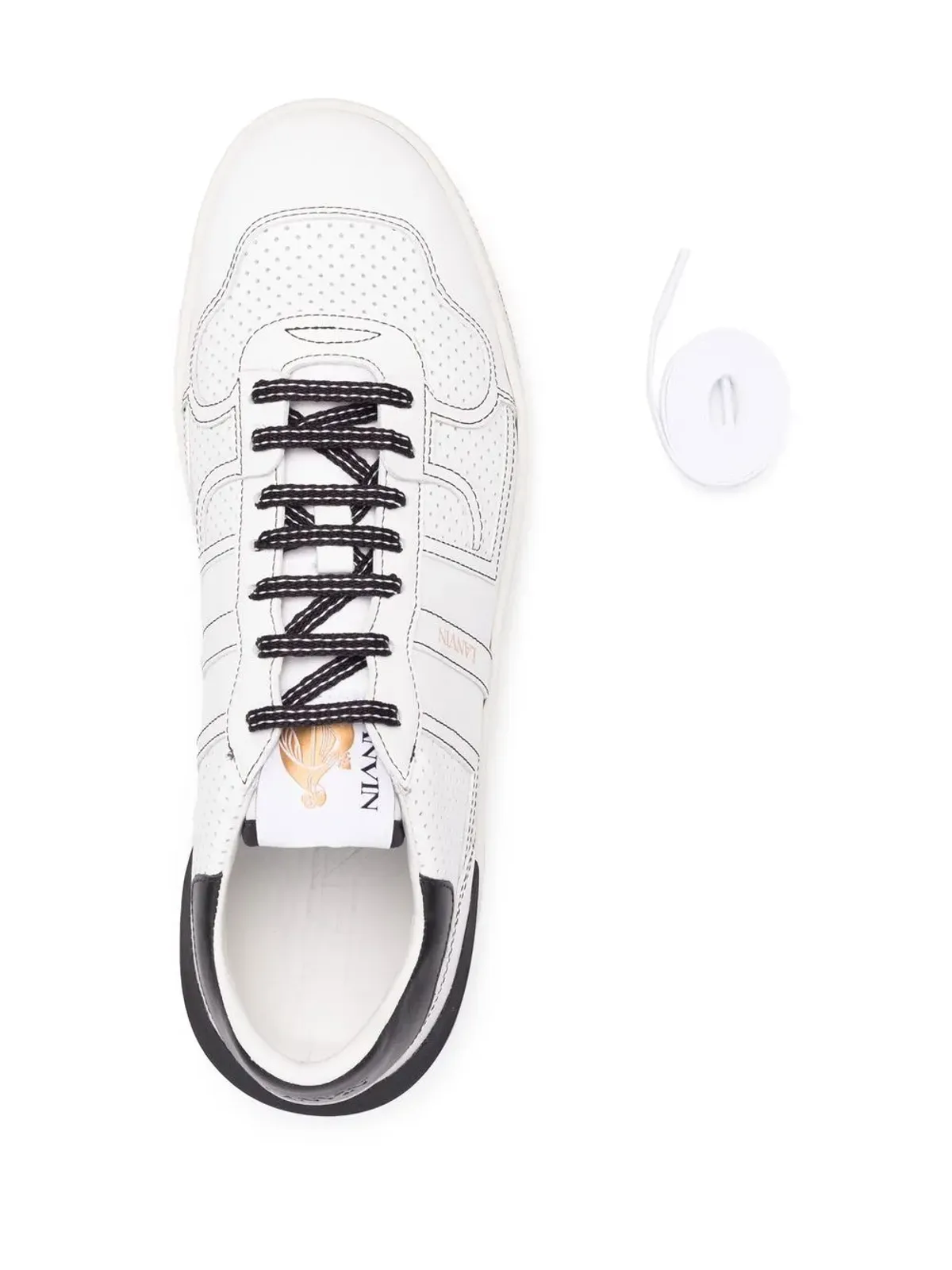 Lanvin パンチングパネルレザースニーカー - 画像4