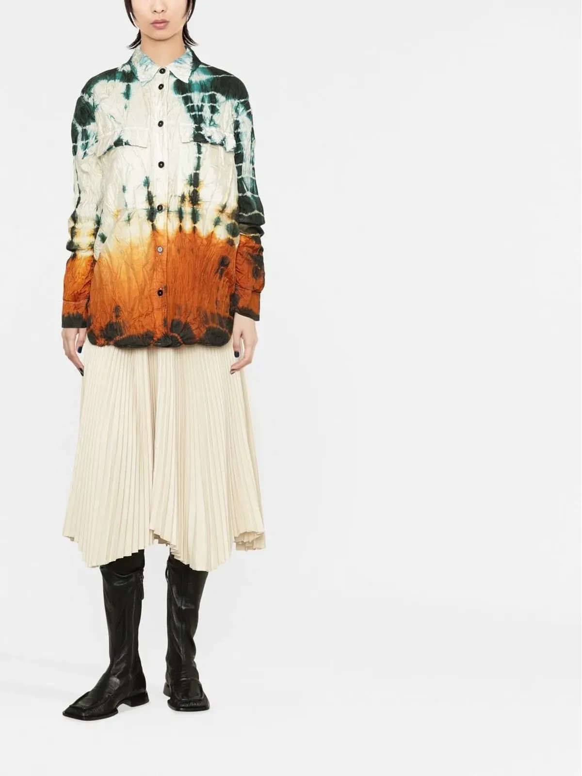 Jil Sander パッド入りタイダイシャツ - 画像2