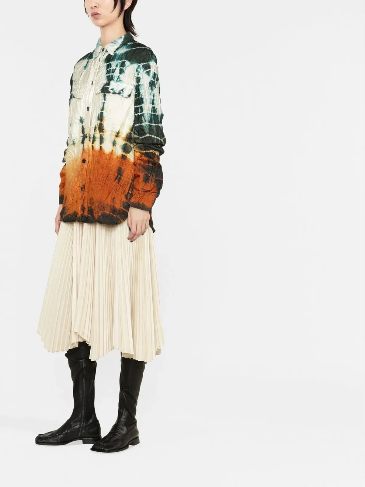 Jil Sander パッド入りタイダイシャツ - 画像4