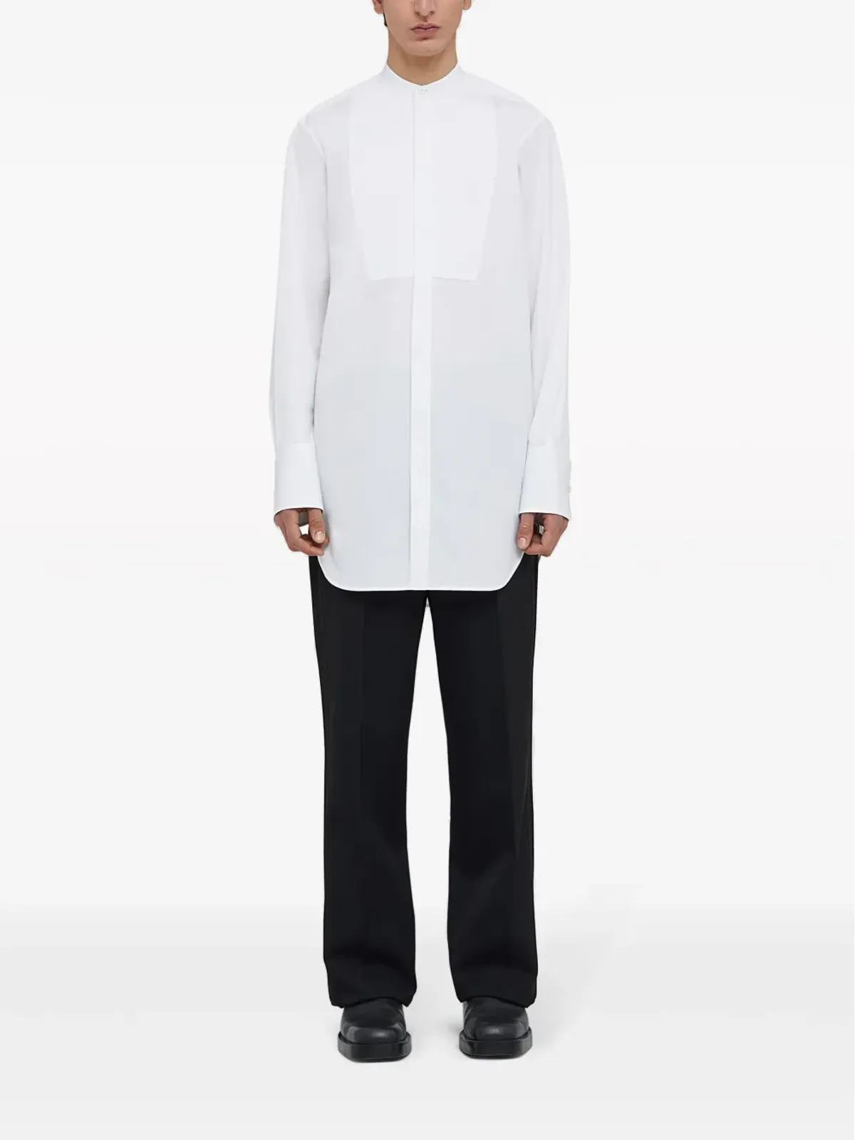 Jil Sander コットンシャツ（カラーなし・ホワイト） - 画像2