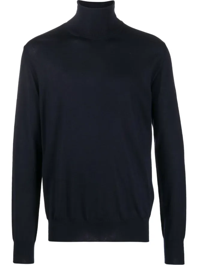 Jil Sander Jil Sander roll-neck merino wool jumper - Blueの商品画像