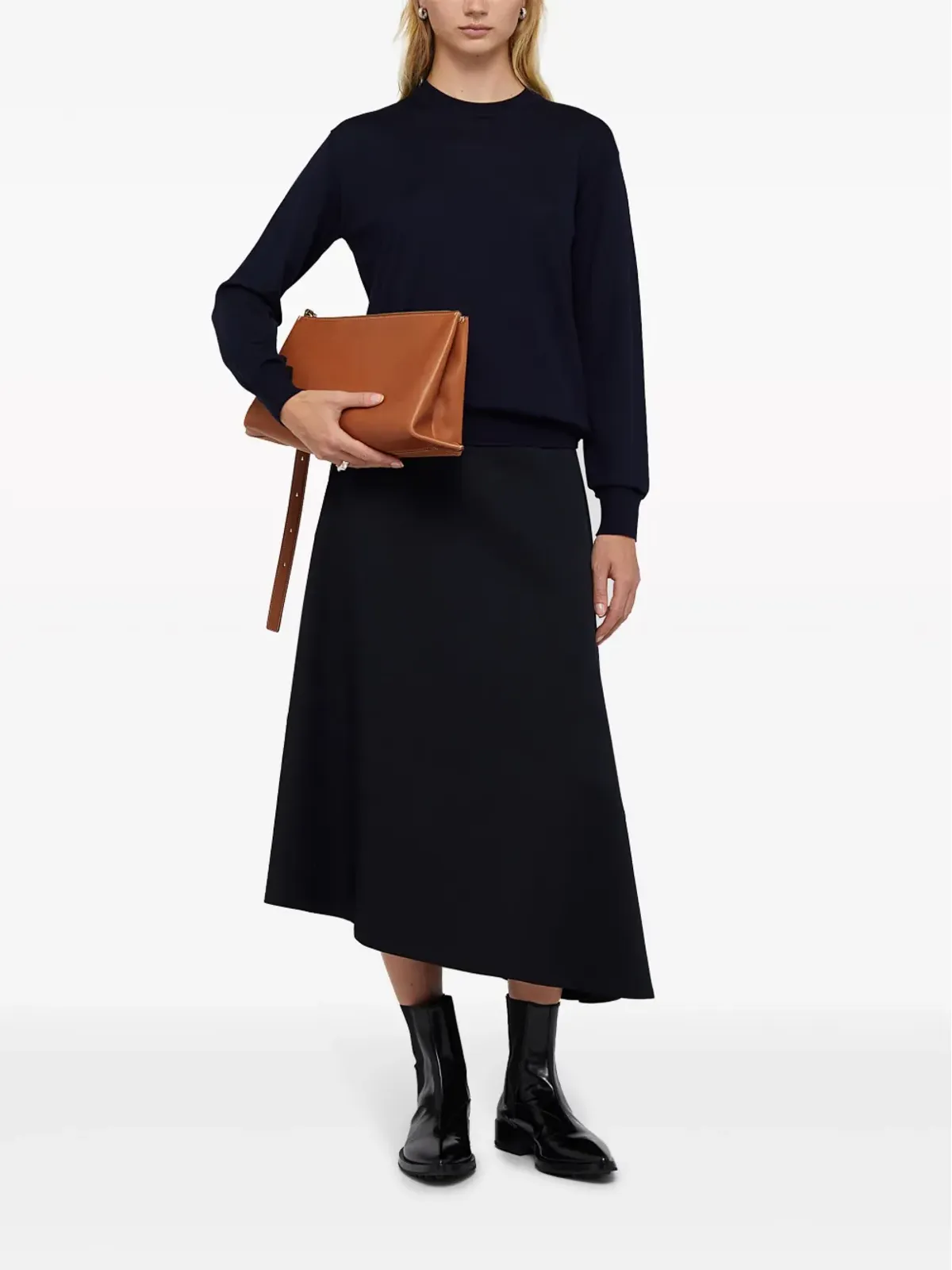 Jil Sander アシンメトリック ミディスカート - 画像2