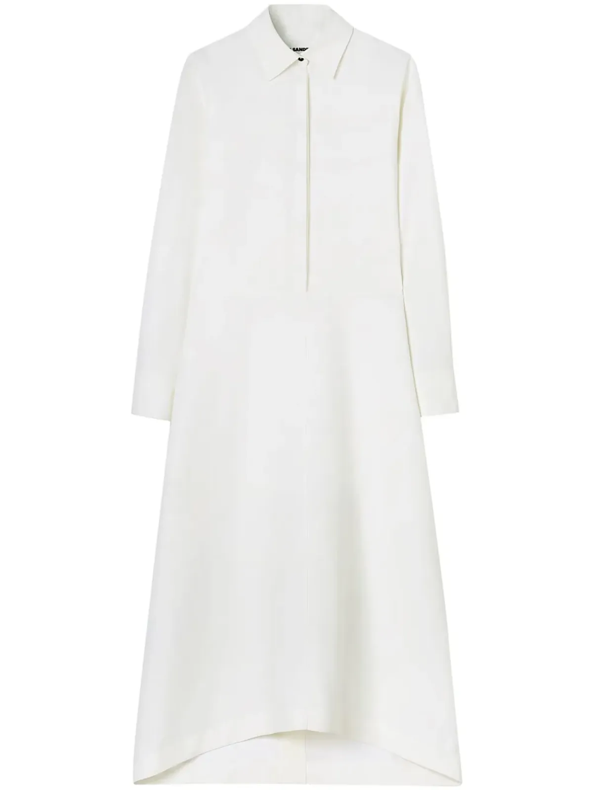 Jil Sander 長袖コットン ロングドレス - White - 画像1