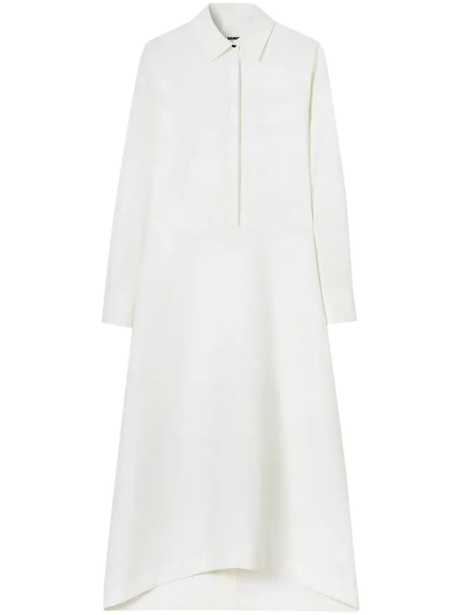 Jil Sander Jil Sander 長袖コットン ロングドレス - Whiteの商品画像
