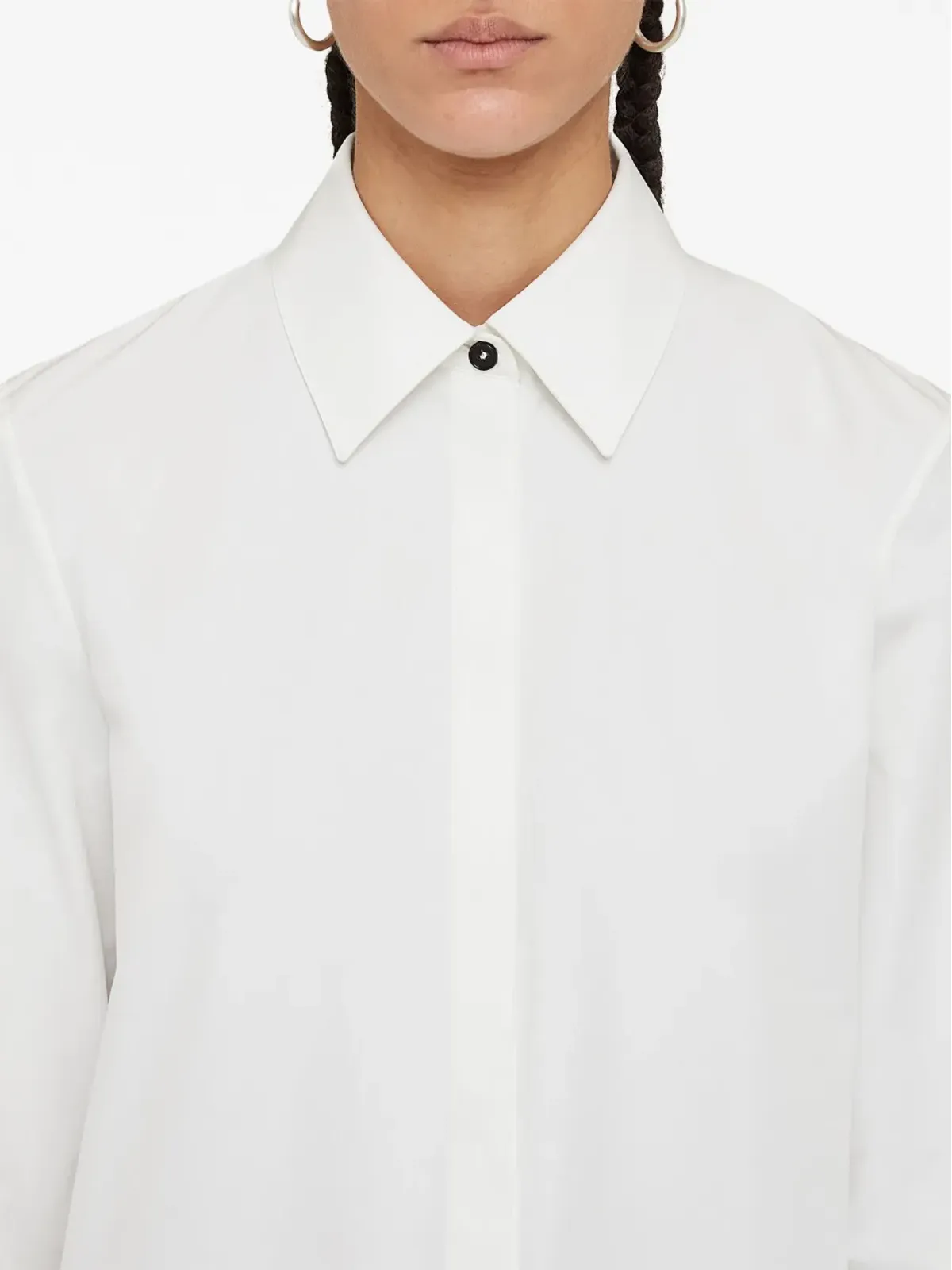 Jil Sander 長袖コットン ロングドレス - White - 画像3