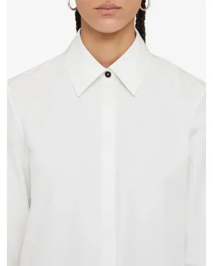 Jil Sander 長袖コットン ロングドレス - White - サムネイル3