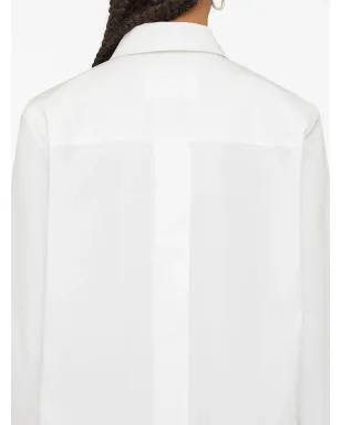 Jil Sander 長袖コットン ロングドレス - White - サムネイル4