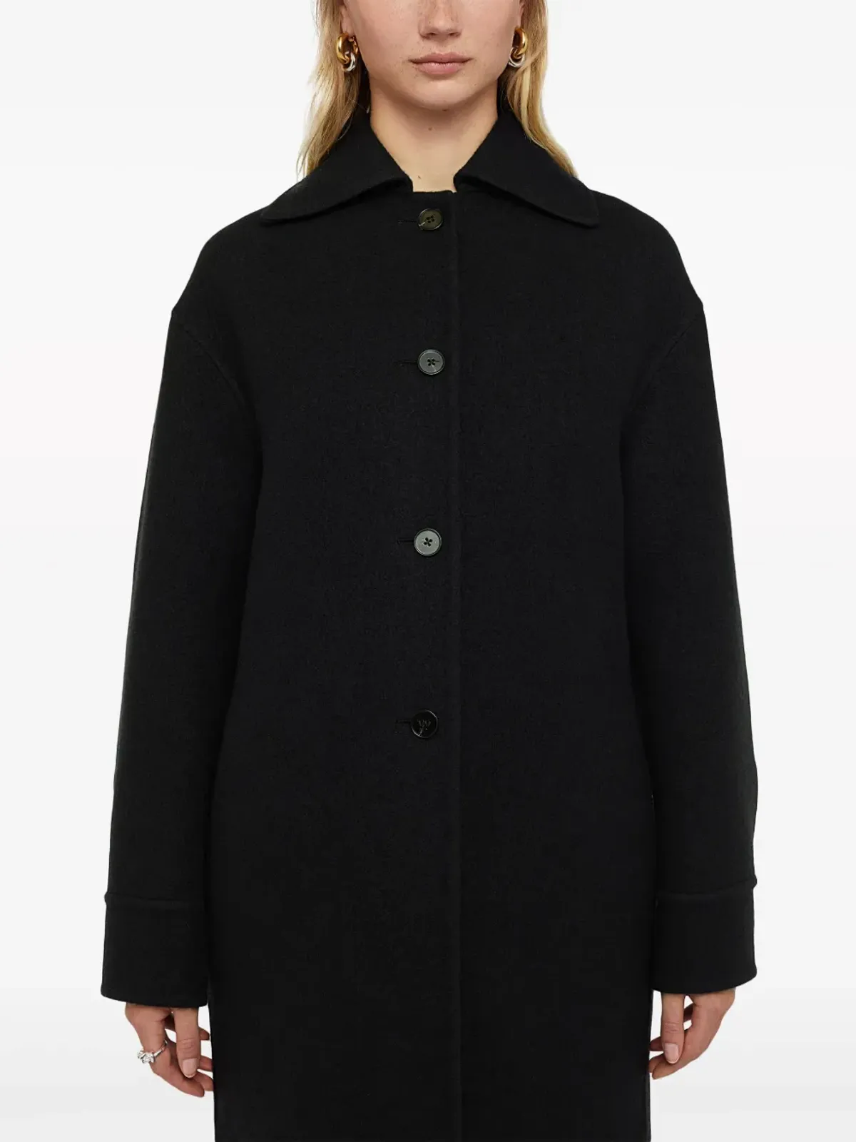 Jil Sander single-breasted button-fastening coat - Black - 画像4