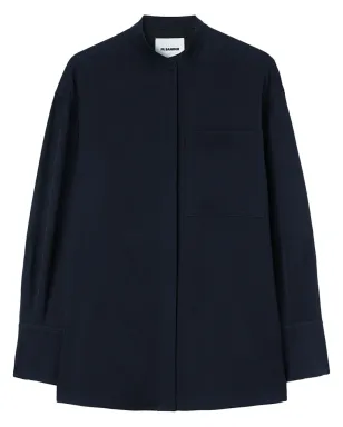 Jil Sander カラーなしボタンフロントシャツ - ブルー - サムネイル1
