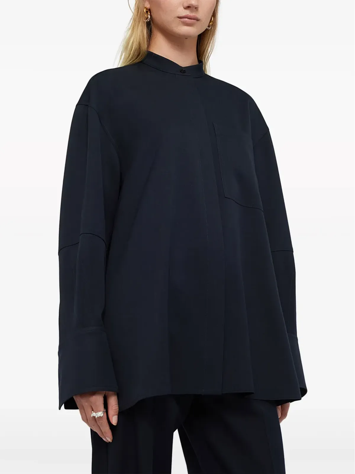 Jil Sander カラーなしボタンフロントシャツ - ブルー - 画像3