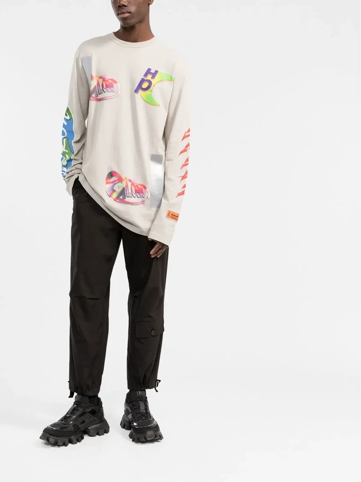 Heron Preston OS Global Collage ロングスリーブTシャツ - 画像2