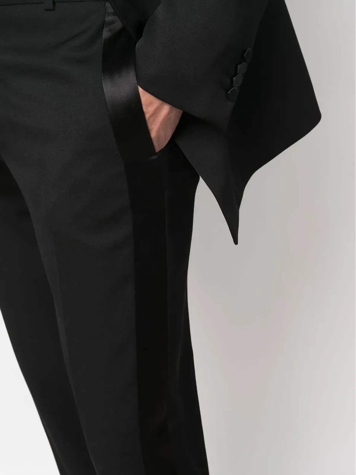 Alexander McQueen - サイドパネル付き テーラードパンツ（ブラック） - 画像5