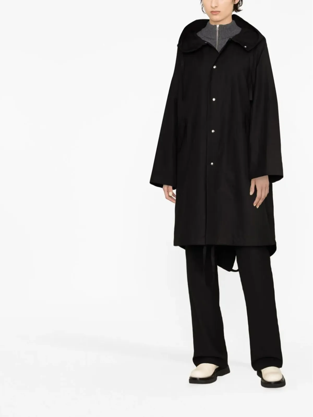 Jil Sander ロゴプリント コットンコート - 画像3