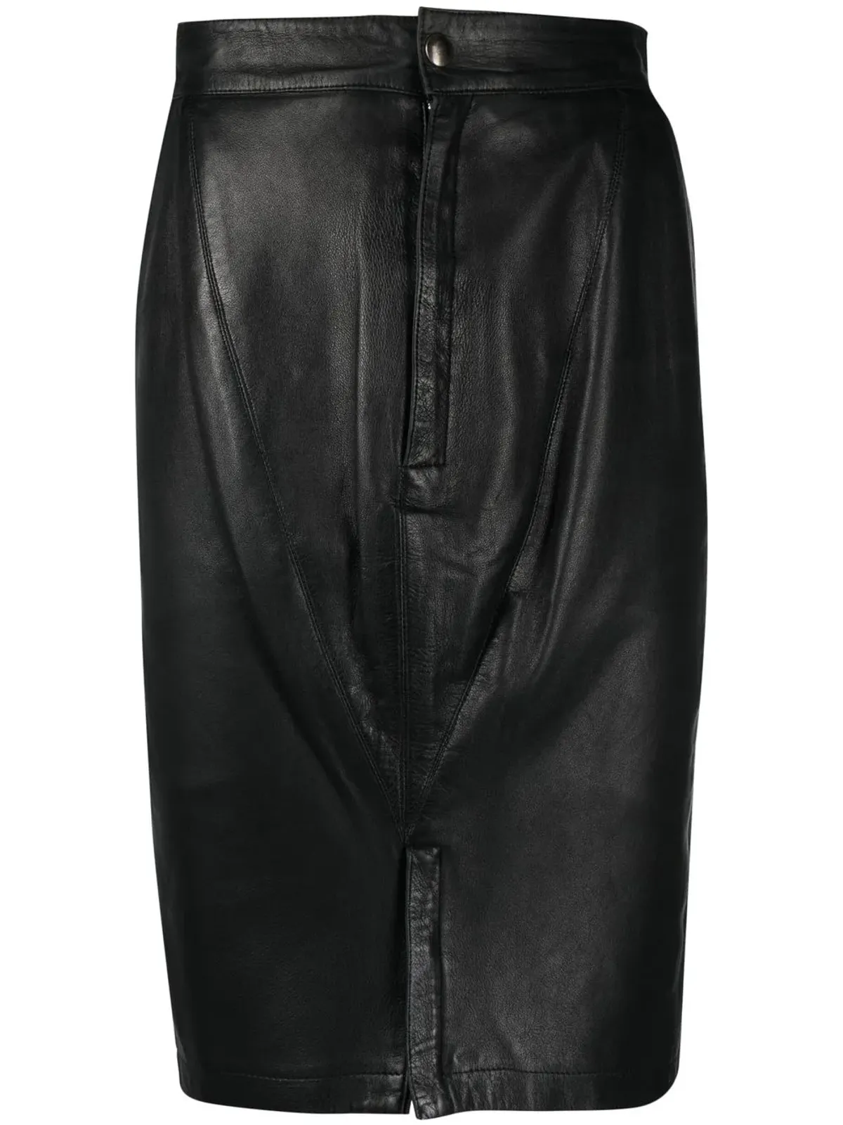 Alaïa ビンテージ 1980年代フィットレザースカート - ブラック - 画像1