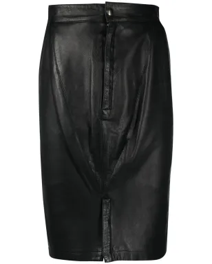 Alaïa ビンテージ 1980年代フィットレザースカート - ブラック - サムネイル1