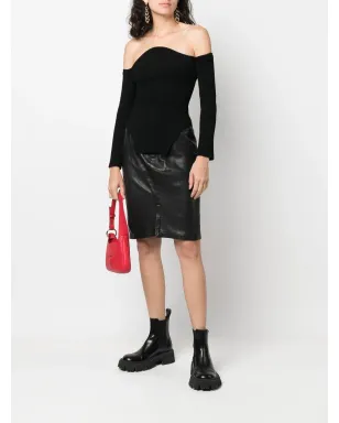 Alaïa ビンテージ 1980年代フィットレザースカート - ブラック - サムネイル2