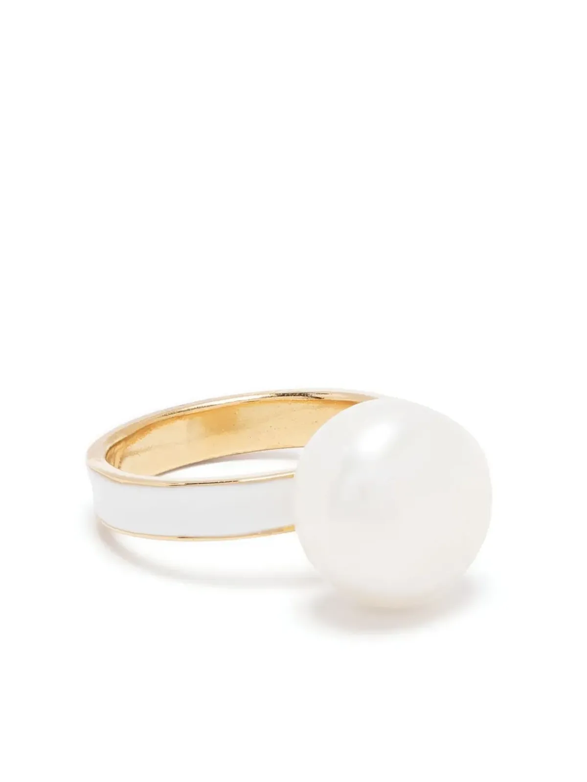 BEATRIZ PALACIOS White Moon pearl ring - Gold - 画像1