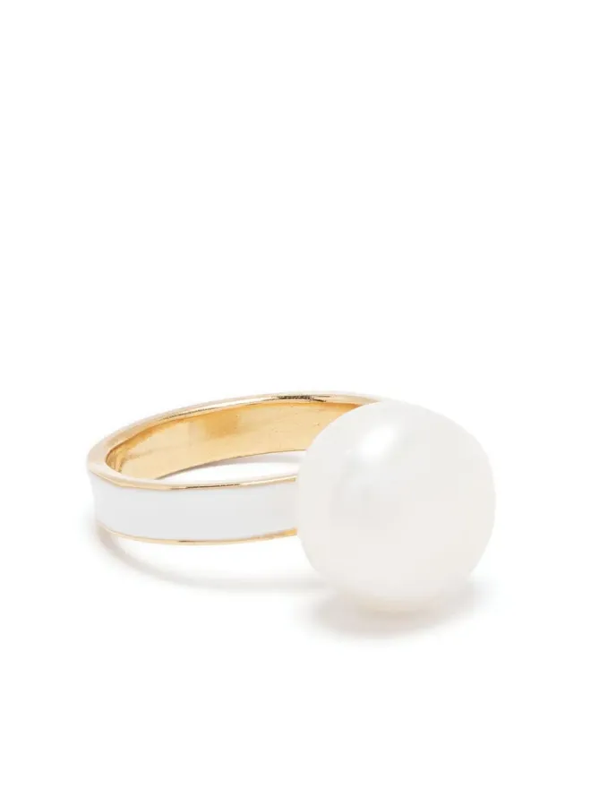 BEATRIZ PALACIOS BEATRIZ PALACIOS White Moon pearl ring - Goldの商品画像
