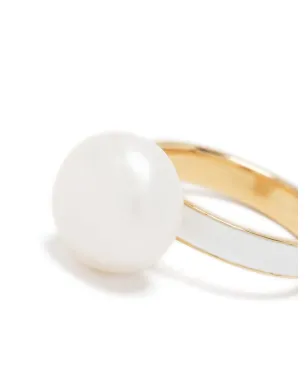 BEATRIZ PALACIOS White Moon pearl ring - Gold - サムネイル2