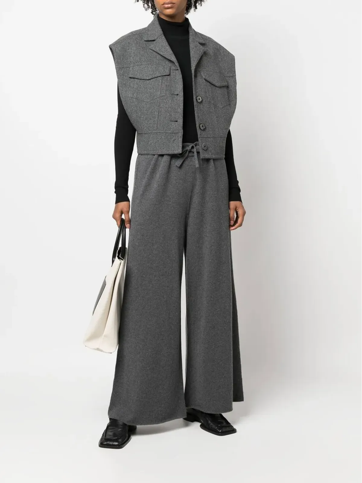 Jil Sander ドローストリングウエスト カシミアパンツ - 画像2