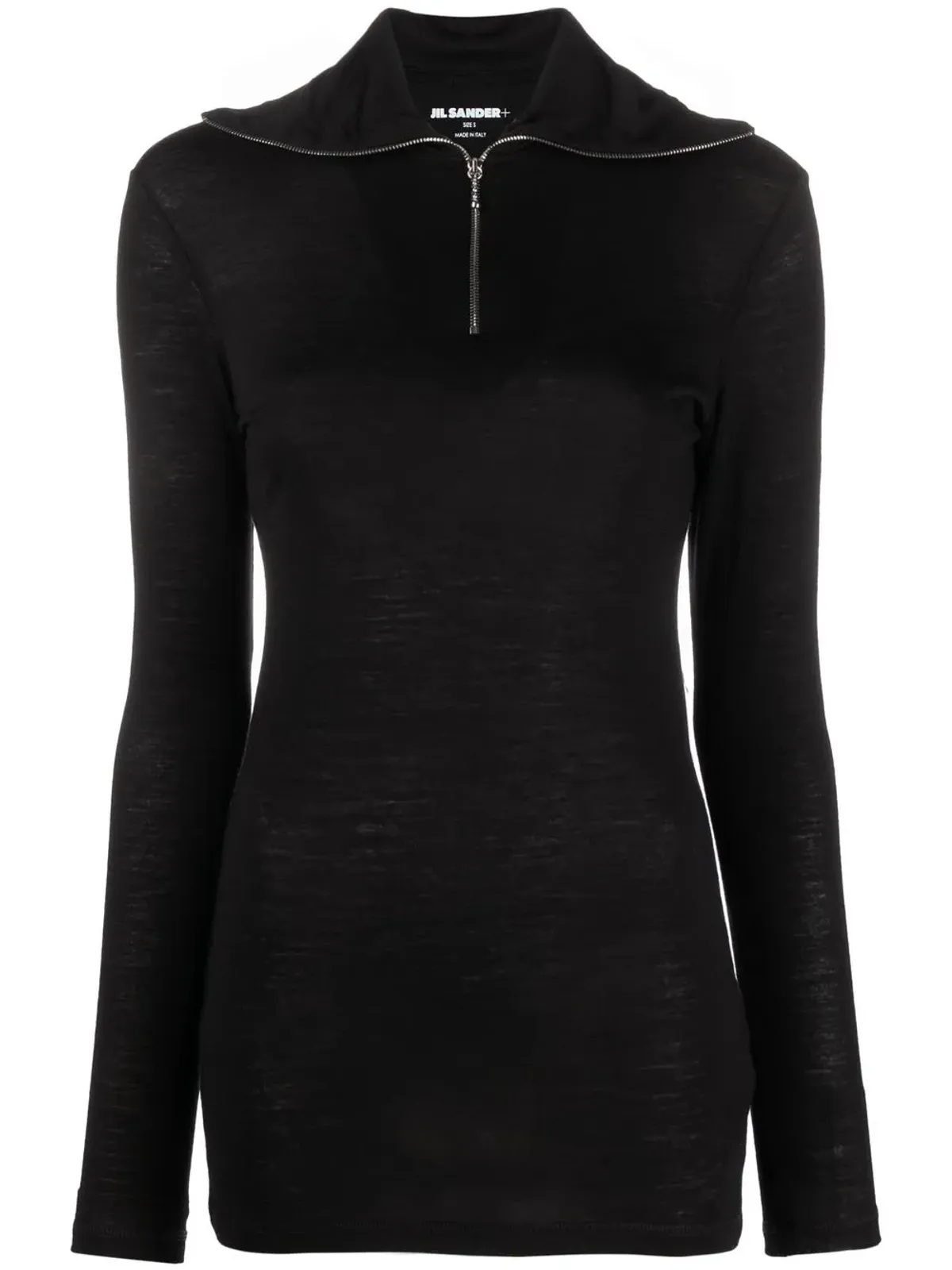 Jil Sander ロゴプリント ロールネック ニットトップ - 画像1