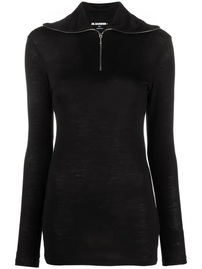 Jil Sander Jil Sander ロゴプリント ロールネック ニットトップの商品画像