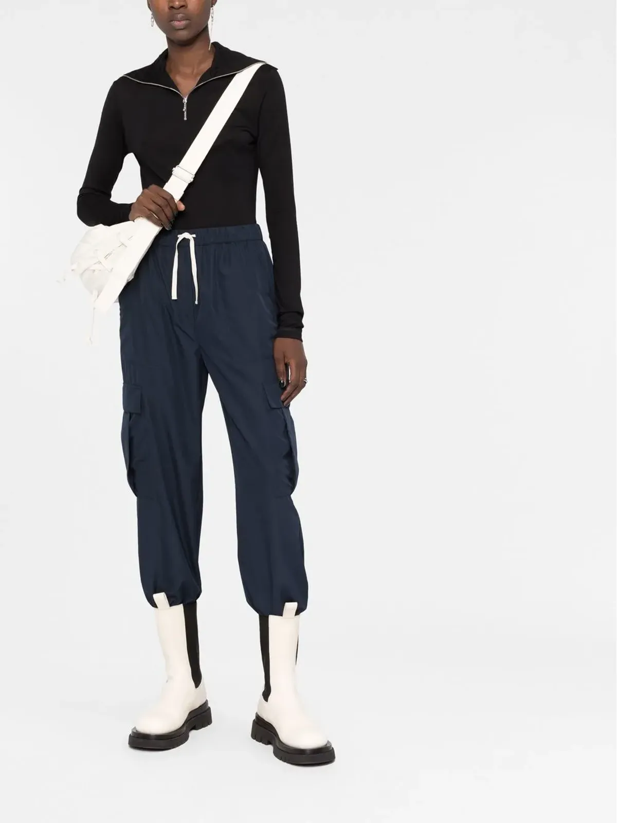 Jil Sander ロゴプリント ロールネック ニットトップ - 画像2