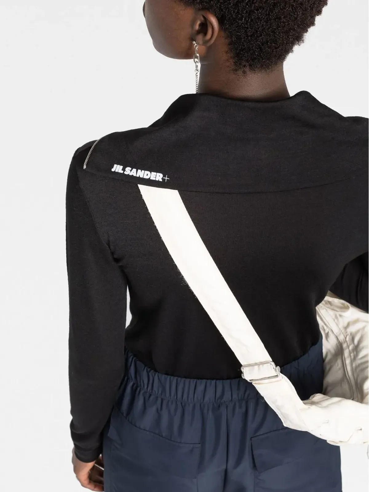 Jil Sander ロゴプリント ロールネック ニットトップ - 画像3