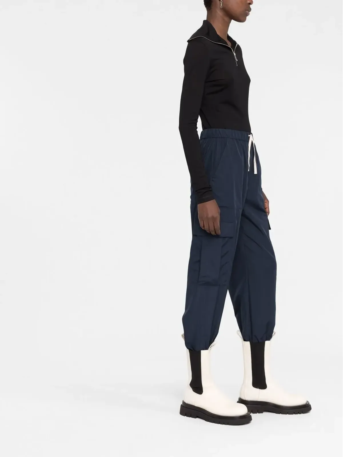 Jil Sander ロゴプリント ロールネック ニットトップ - 画像4