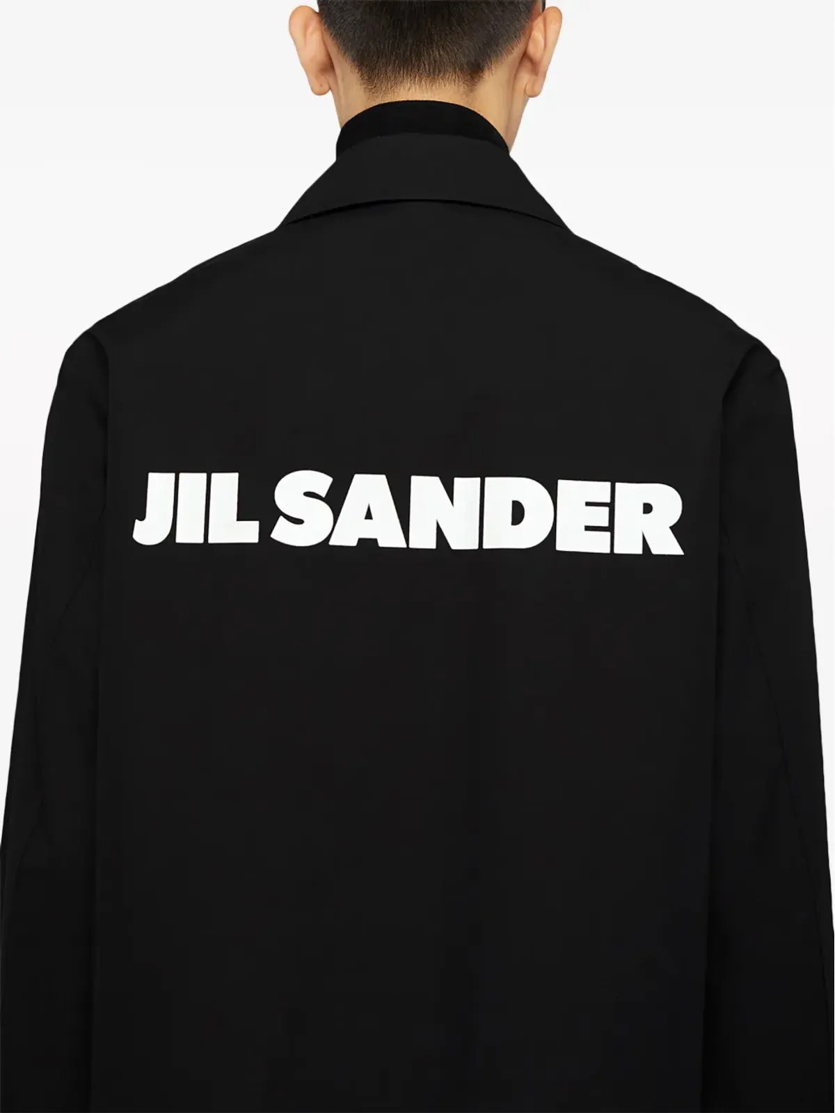 Jil Sander ロゴプリント コットンポプリン シャツジャケット - 画像5