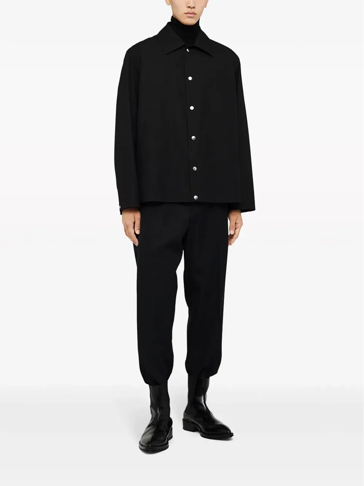 Jil Sander ロゴプリント コットンポプリン シャツジャケット - 画像2