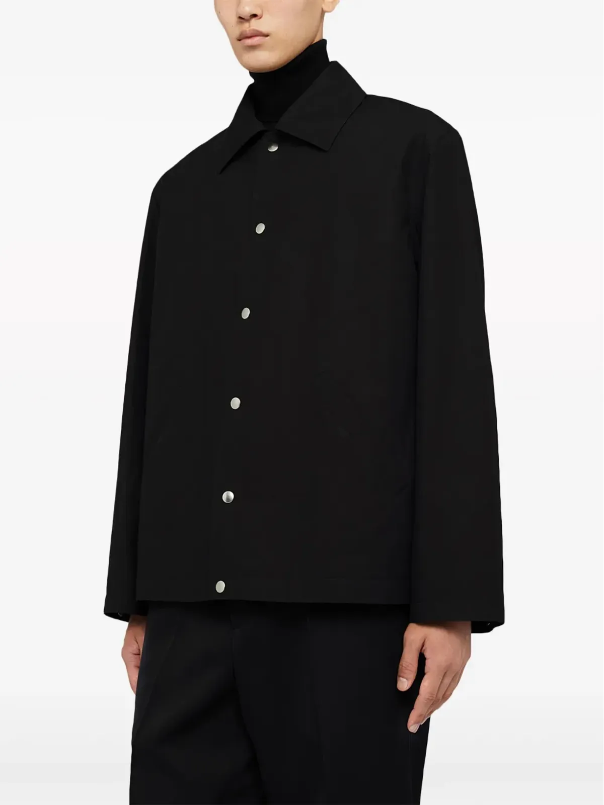 Jil Sander ロゴプリント コットンポプリン シャツジャケット - 画像3