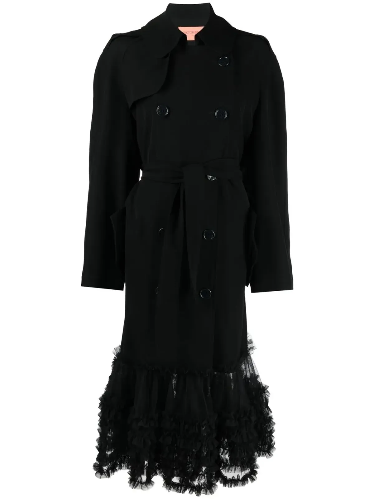 Viktor & Rolf ファンシー フリルヘム トレンチコート - ブラック - 画像1