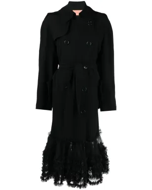 Viktor & Rolf ファンシー フリルヘム トレンチコート - ブラック - サムネイル1