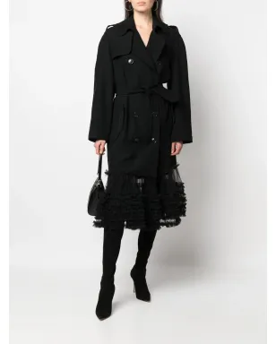 Viktor & Rolf ファンシー フリルヘム トレンチコート - ブラック - サムネイル2